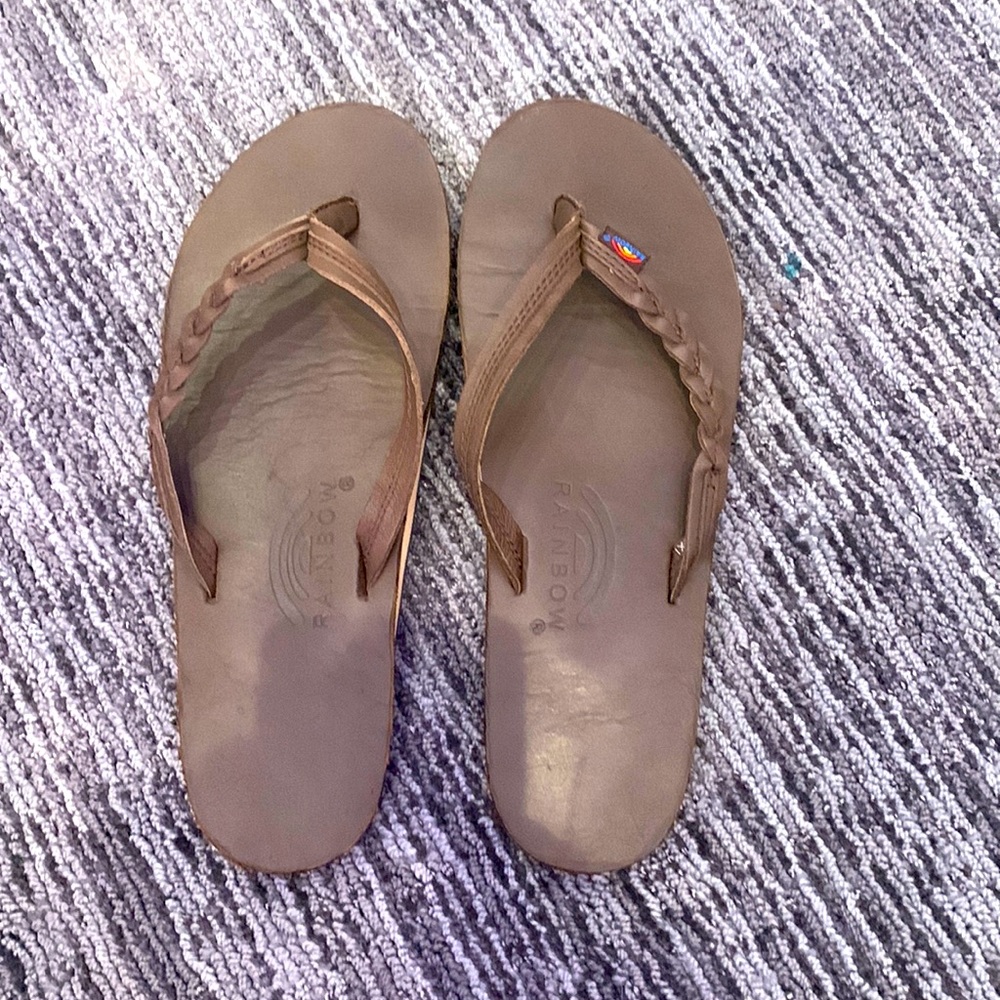 Rainbow brown and tan sandals!!